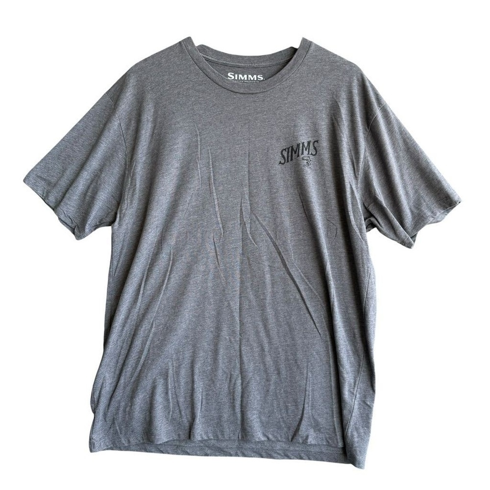 Simms Men's Gray Graphic Print T-Shirt L Short Sleeve Fishing Outdoor
